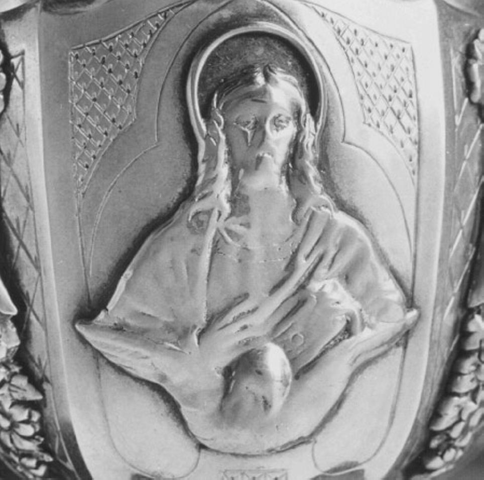 San Giovanni Evangelista (rilievo, elemento d'insieme) di Merlo Luigi (sec. XIX)