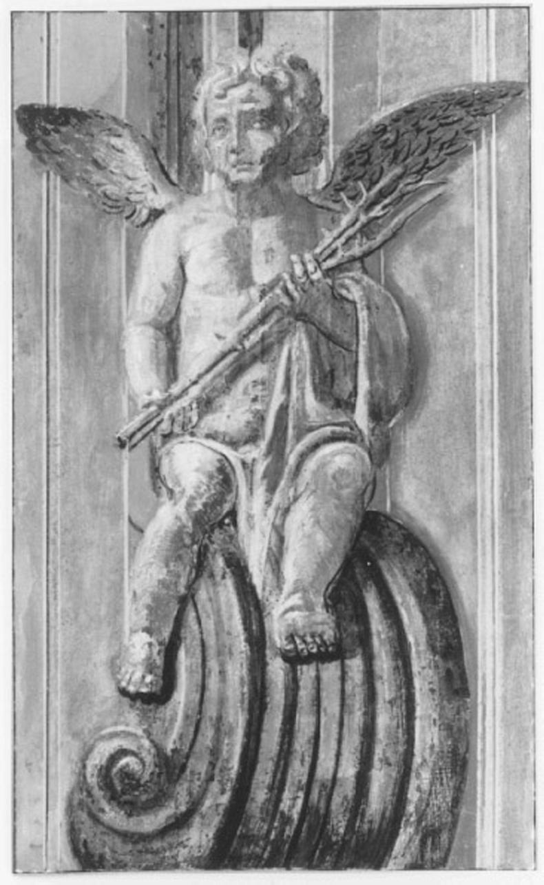 angeli con i simboli della passione (dipinto, ciclo) di Ciesa Giacomo (cerchia) (seconda metà sec. XVIII)