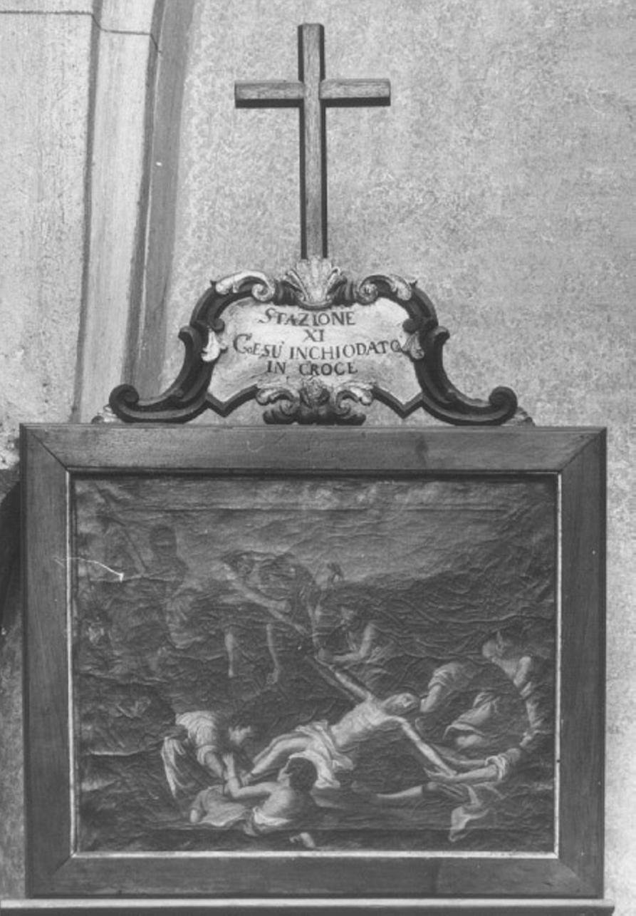 stazione XI: Gesù inchiodato alla croce (dipinto) - ambito veneto (seconda metà sec. XIX)