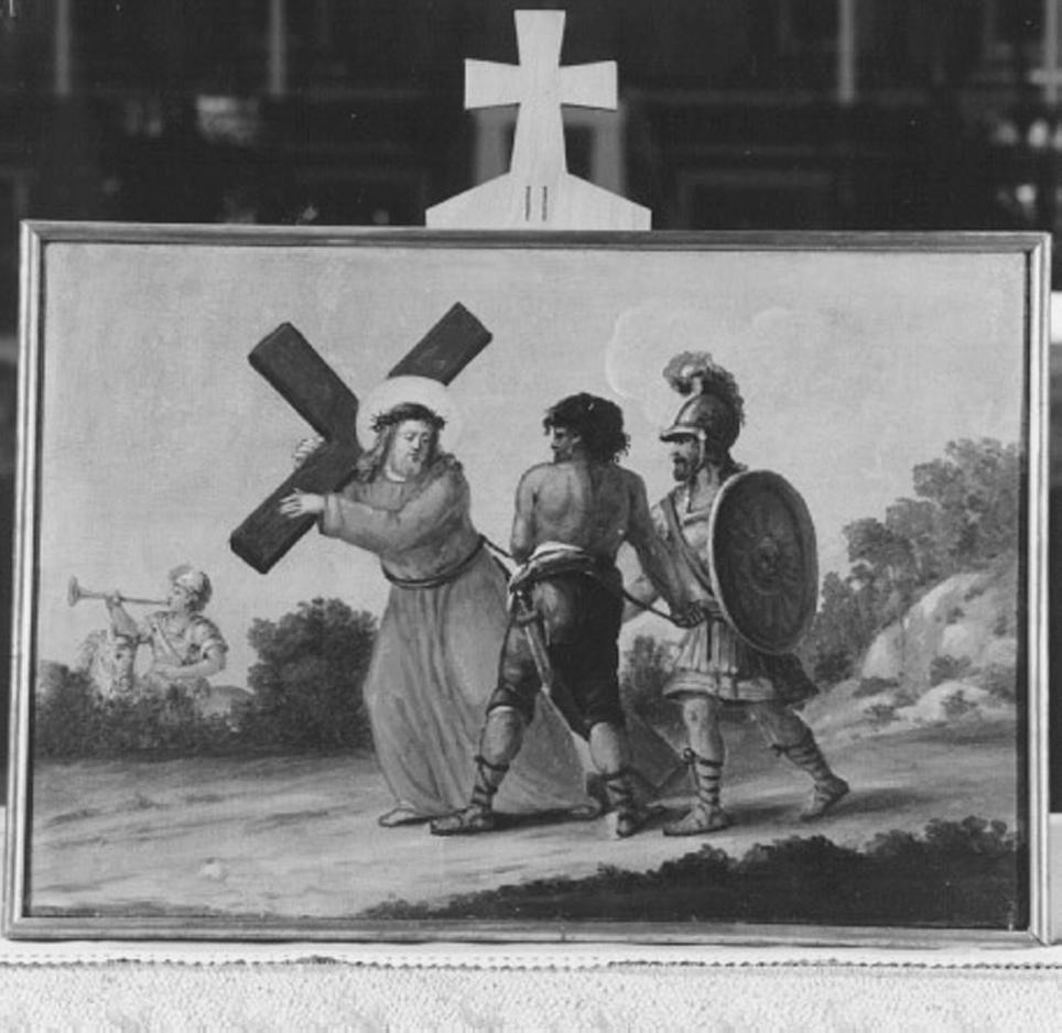 stazione II: Gesù caricato della croce (dipinto) - ambito veneto (primo quarto sec. XIX)
