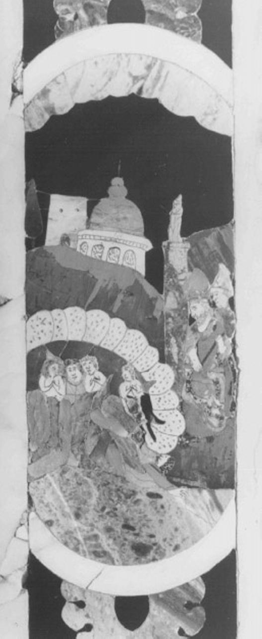 tre giovani ebrei nella fornace ardente (decorazione a intarsio) di Bovio Da Feltre, Corbarelli Antonio, Corbarelli Domenico, Corbarelli Francesco, Corbarelli Benedetto (sec. XVII)