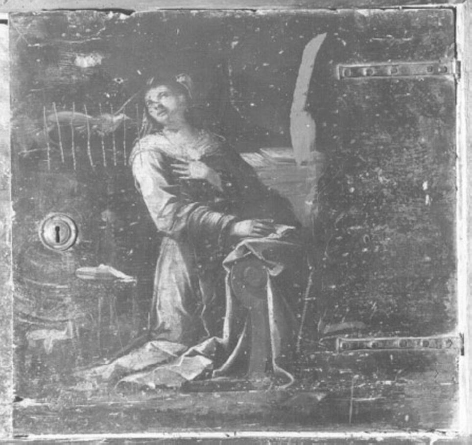 Madonna annunciata (dipinto) di Cozza Giovanni (attribuito) (sec. XVII)