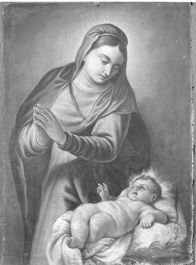 Madonna in adorazione di Gesù Bambino (dipinto) - ambito veneto (seconda metà sec. XVI)