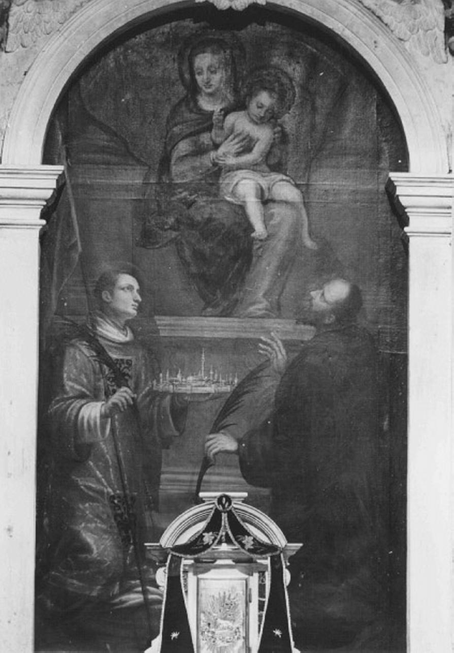 Madonna con altri personaggi (dipinto) di Maganza Alessandro (sec. XVII)