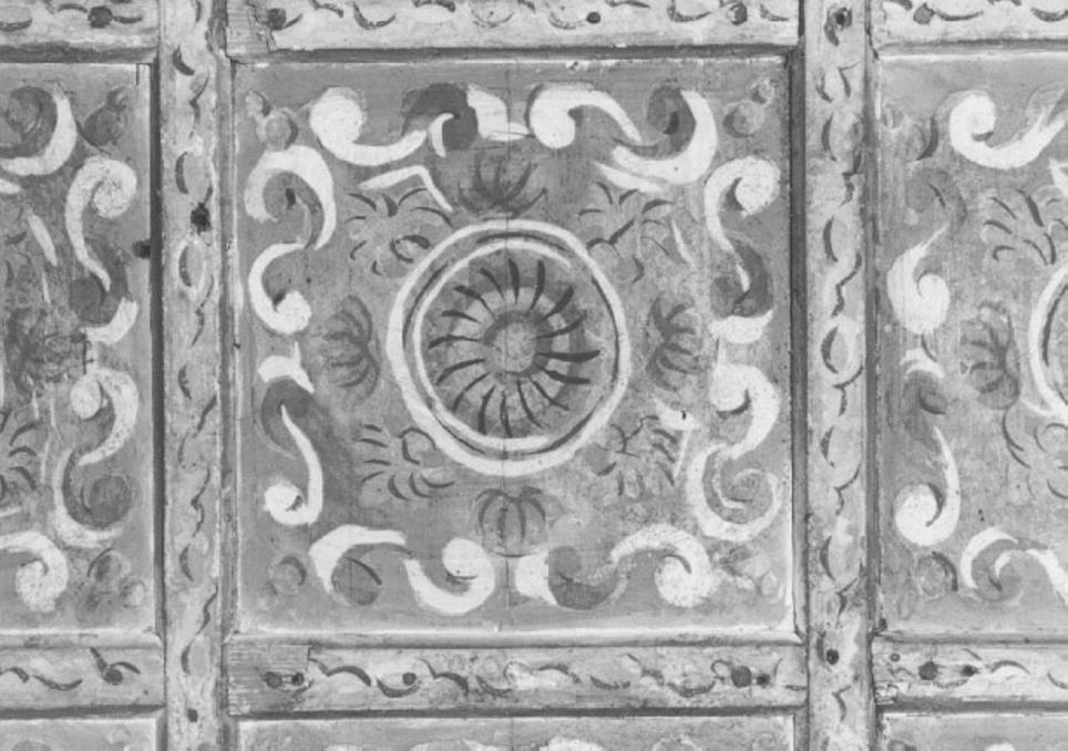 motivi decorativi vegetali stilizzati (soffitto a cassettoni) - ambito vicentino (sec. XVII)