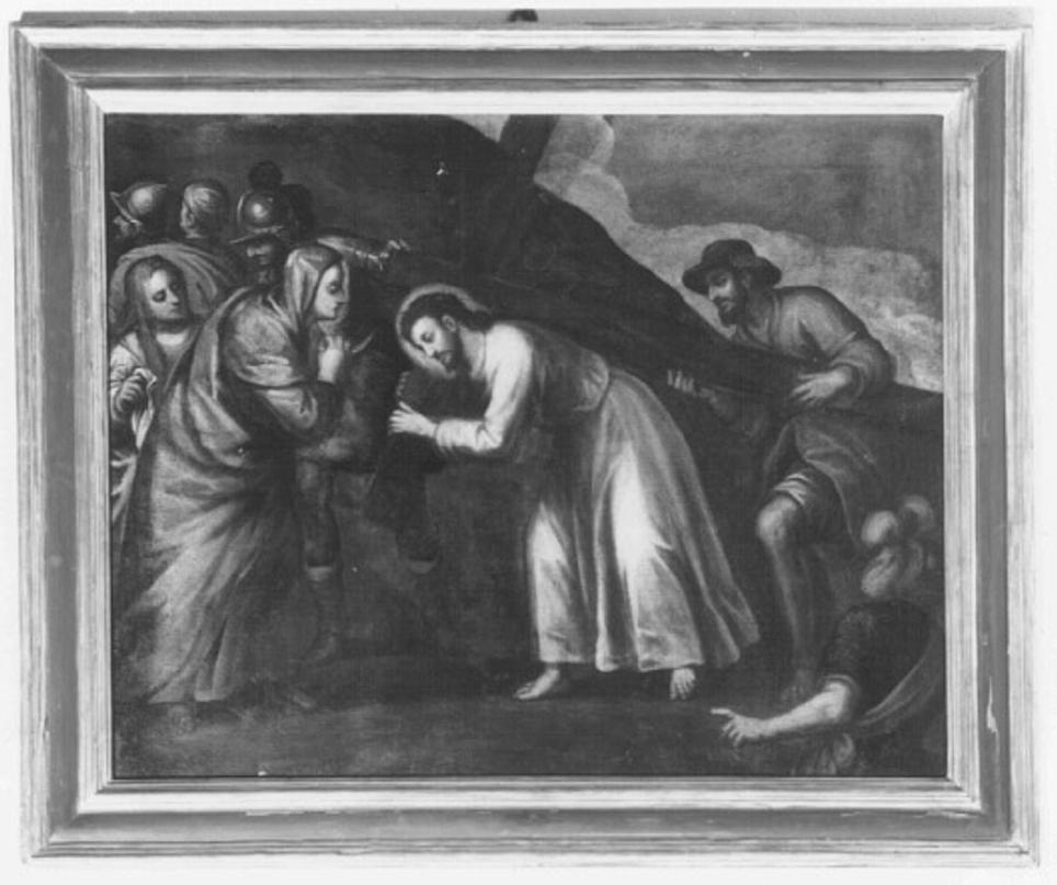 salita di Cristo al monte Calvario (dipinto) di Maganza Alessandro (attribuito) (fine/inizio secc. XVI/ XVII)