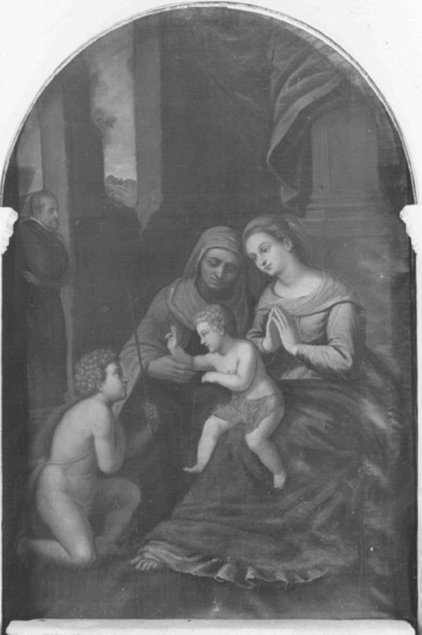 Madonna con Bambino e Santi (dipinto) di Maganza Alessandro (bottega) (sec. XVII)