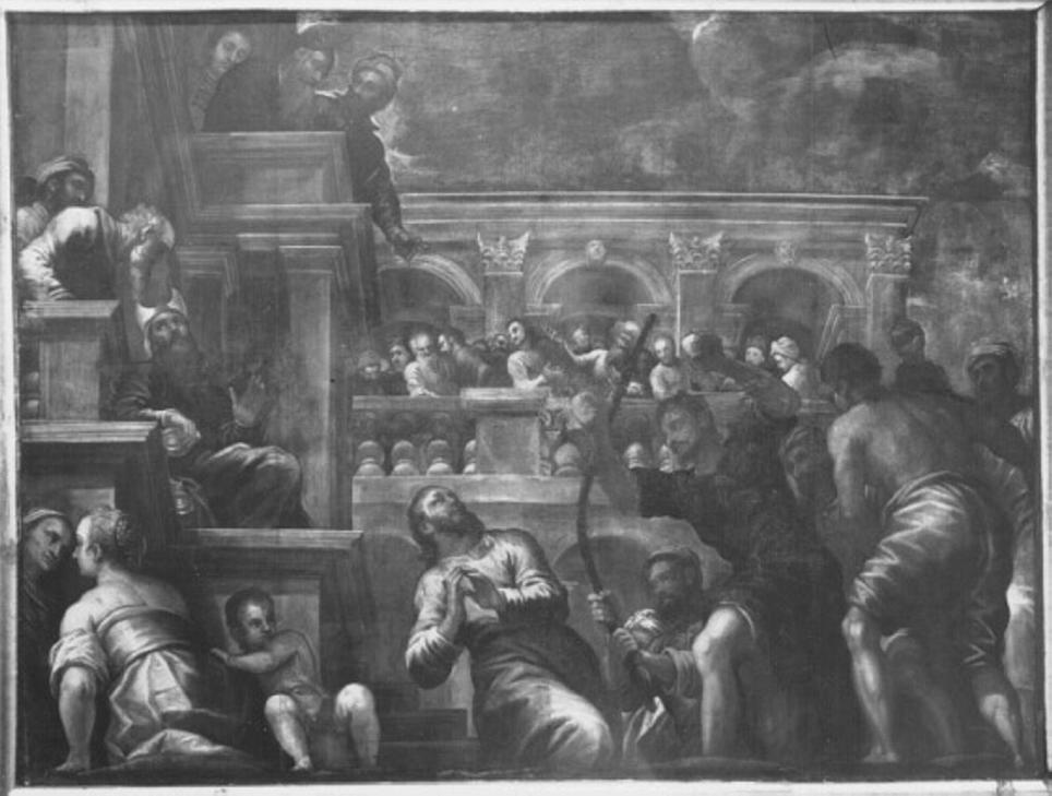 martirio di San Giacomo il Minore (dipinto, elemento d'insieme) di Maganza Alessandro (sec. XVII)