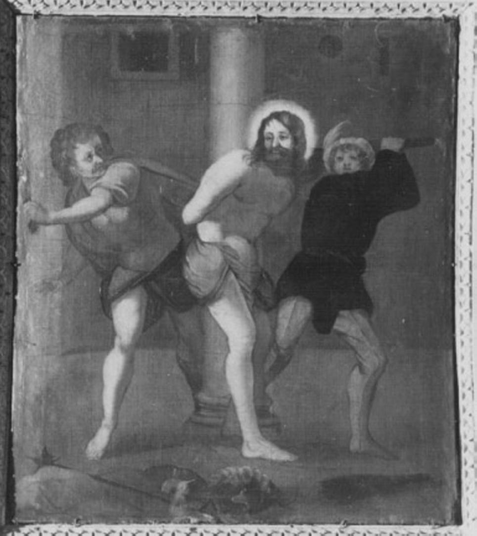 flagellazione di Cristo (dipinto, elemento d'insieme) di Maganza Alessandro (maniera) (sec. XVII)