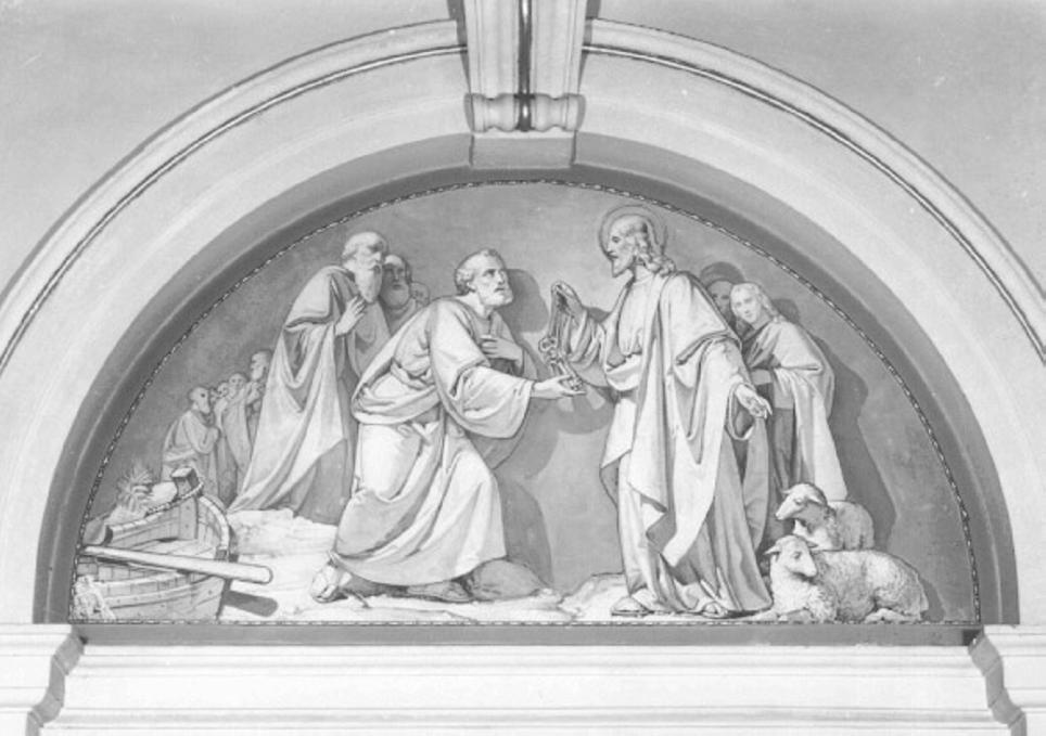 Cristo consegna le chiavi a San Pietro (dipinto) di Pitacco Rocco (sec. XIX)