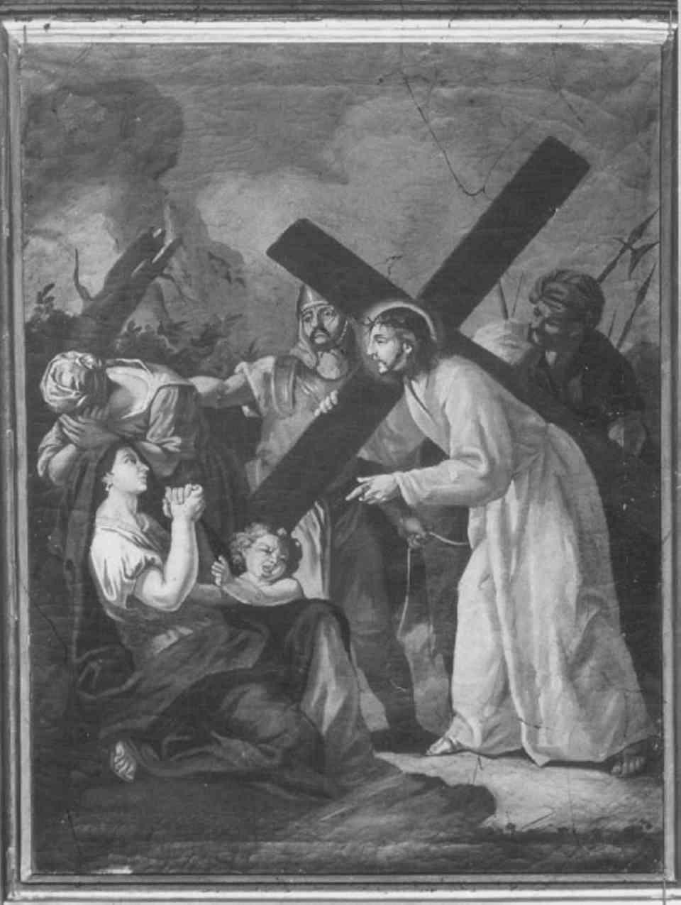 stazione VIII: Gesù consola le donne di Gerusalemme (dipinto) di Zeni Bartolomeo, Zeni Domenico (sec. XVIII)