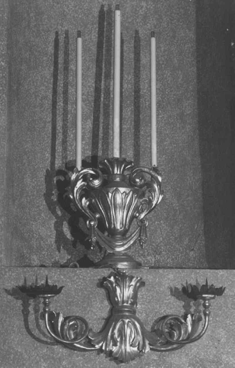 motivo decorativo fitomorfo (candeliere d'altare, serie) - ambito veneto (fine sec. XIX)