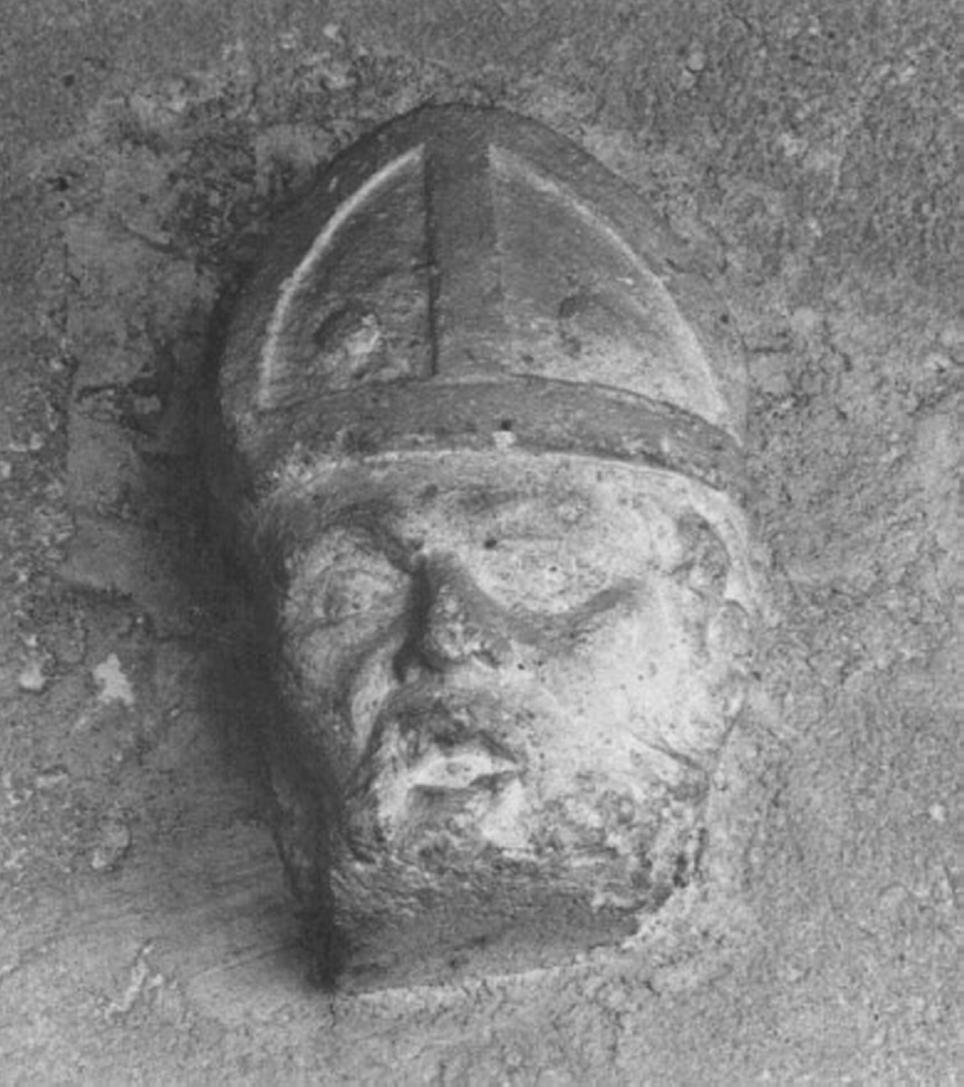 testa di vescovo (statua, frammento) - ambito vicentino (sec. XVIII)