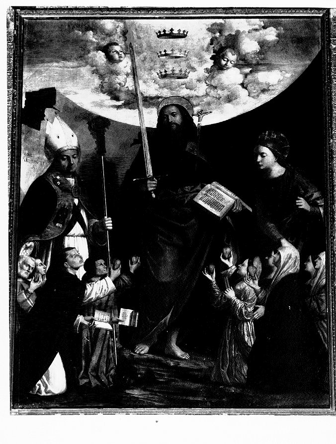 Santi (dipinto) di Morone Francesco (attribuito) (secc. XV/ XVI)