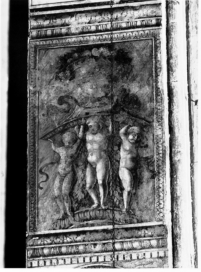 putti reggistemma (dipinto) di Mantegna Andrea (maniera) (seconda metà sec. XV)