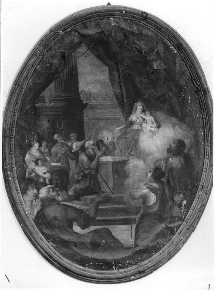 Madonna con Bambino in trono (dipinto) - ambito veneto (sec. XVIII)