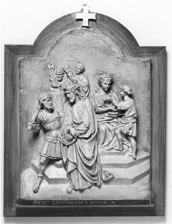 stazione I: Gesù condannato a morte (rilievo) - ambito veneto (primo quarto sec. XIX)