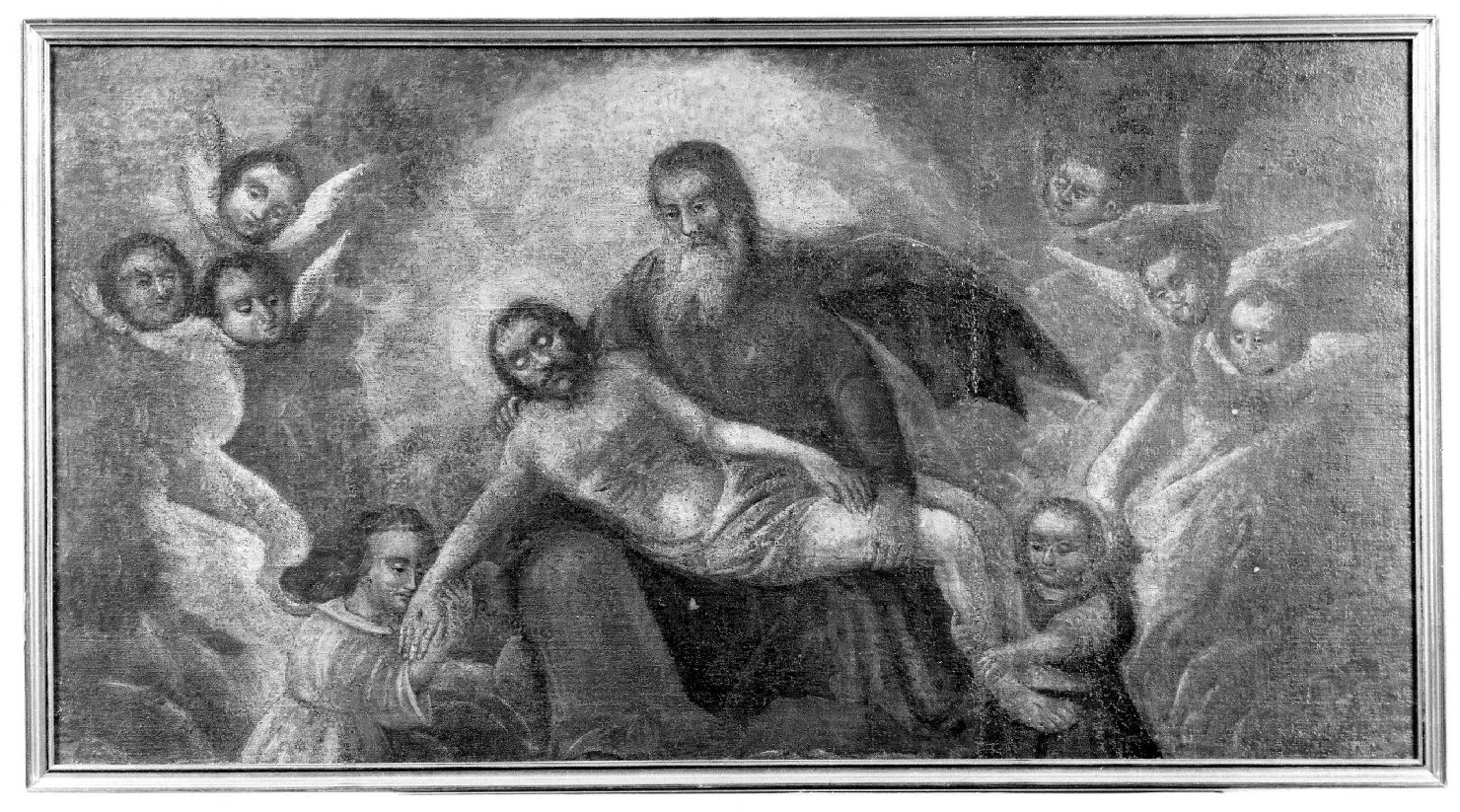 Dio Padre che sostiene il corpo di Cristo (dipinto, frammento) - ambito veronese (sec. XVII)