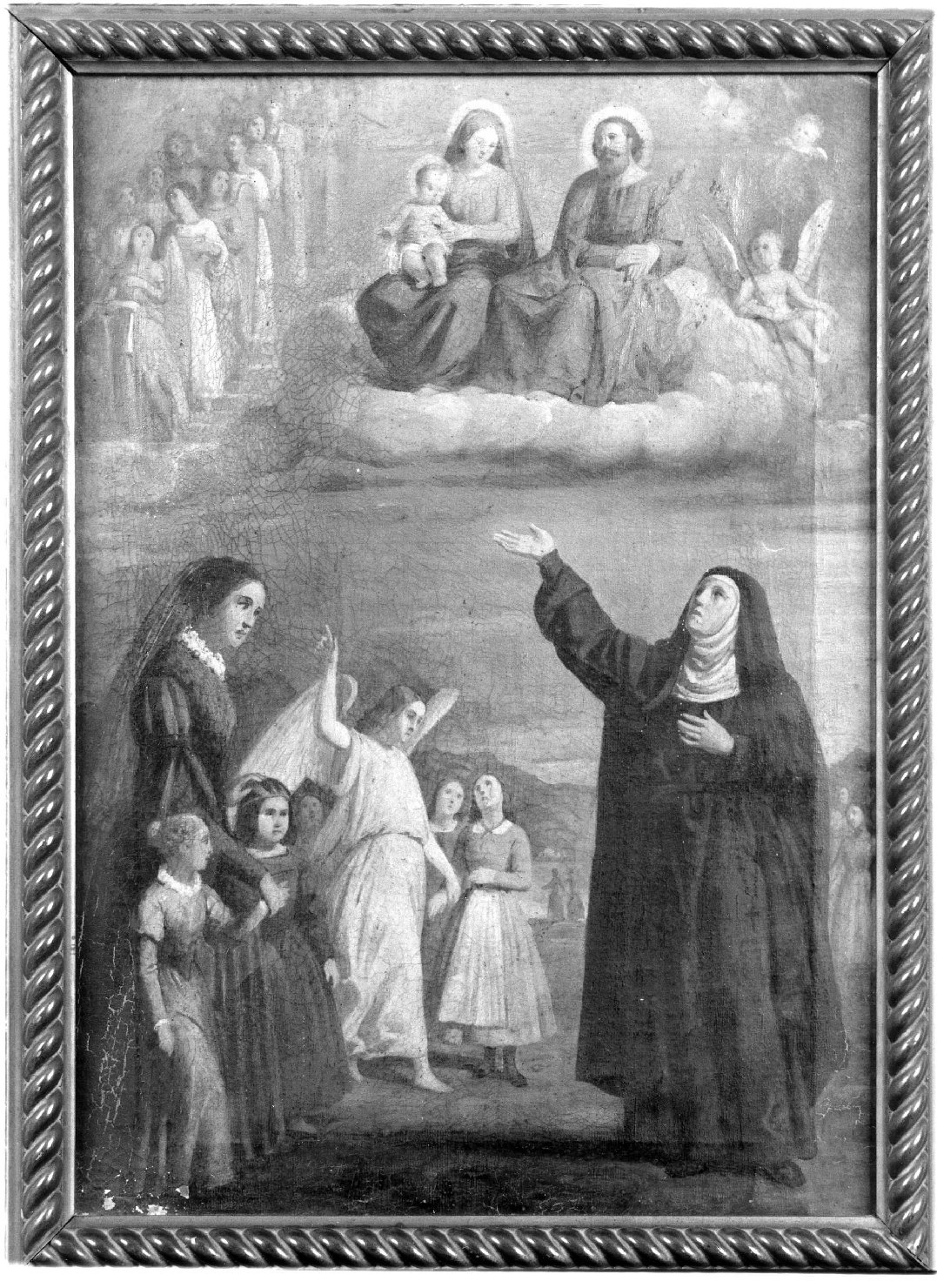 visione di Sant'Angela Merici (dipinto, opera isolata) di Recchia Angelo (sec. XIX)