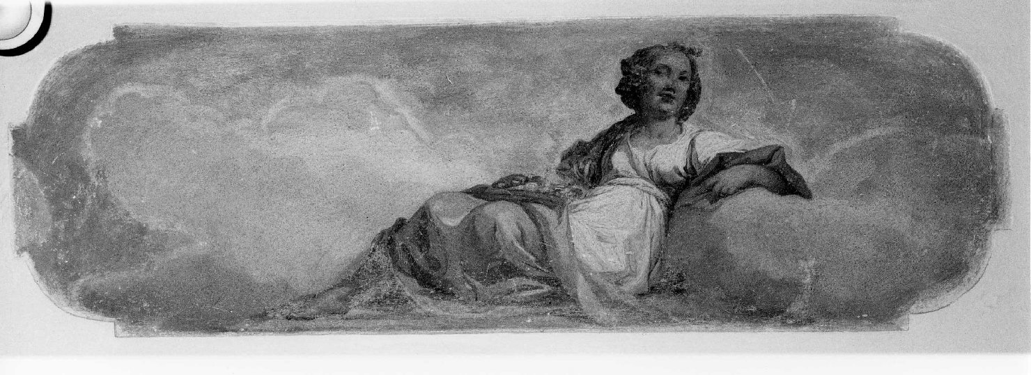 figura allegorica femminile (soffitto dipinto, elemento d'insieme) di Anselmi Giorgio (sec. XVIII)