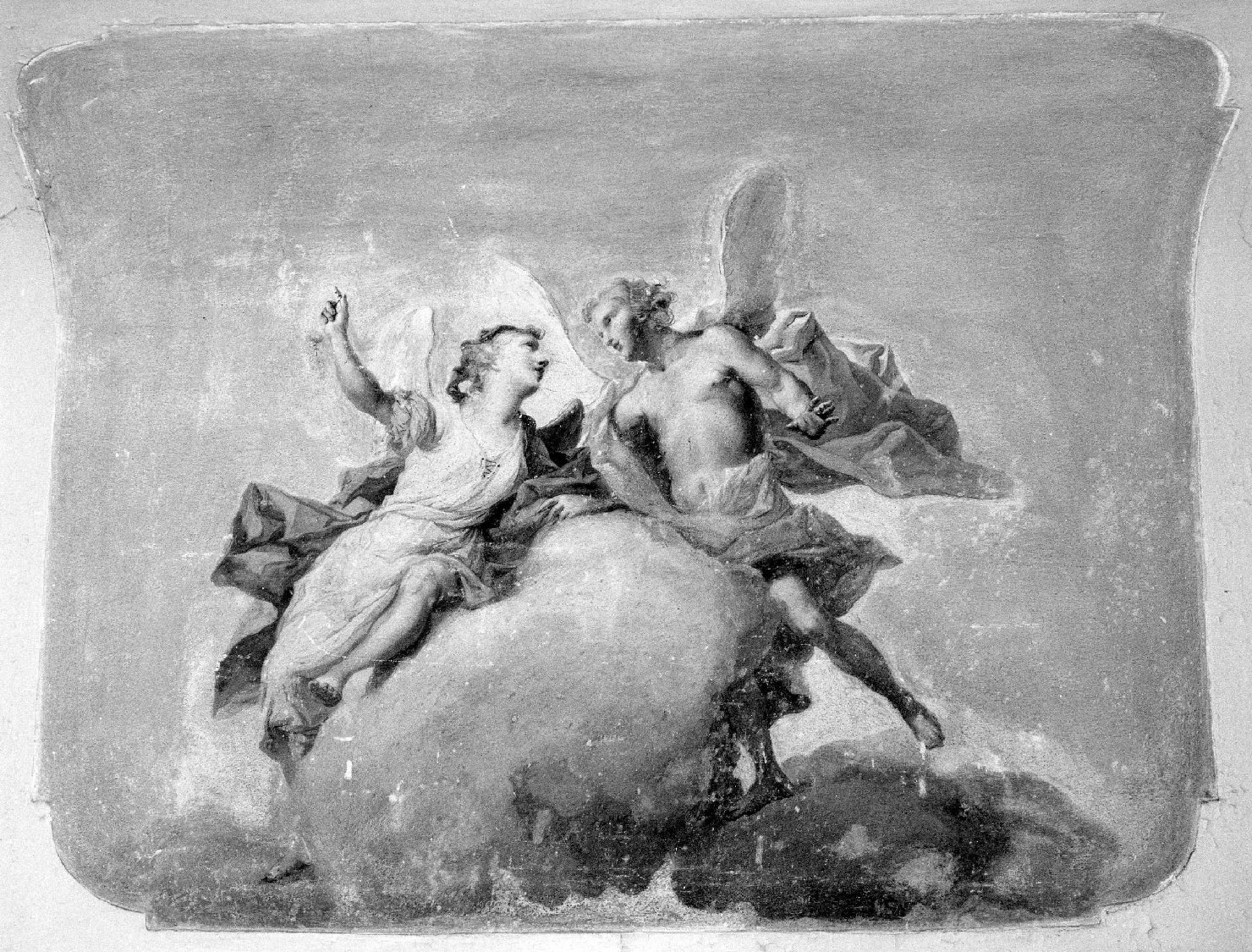 figure allegoriche (soffitto dipinto, elemento d'insieme) di Anselmi Giorgio (sec. XVIII)