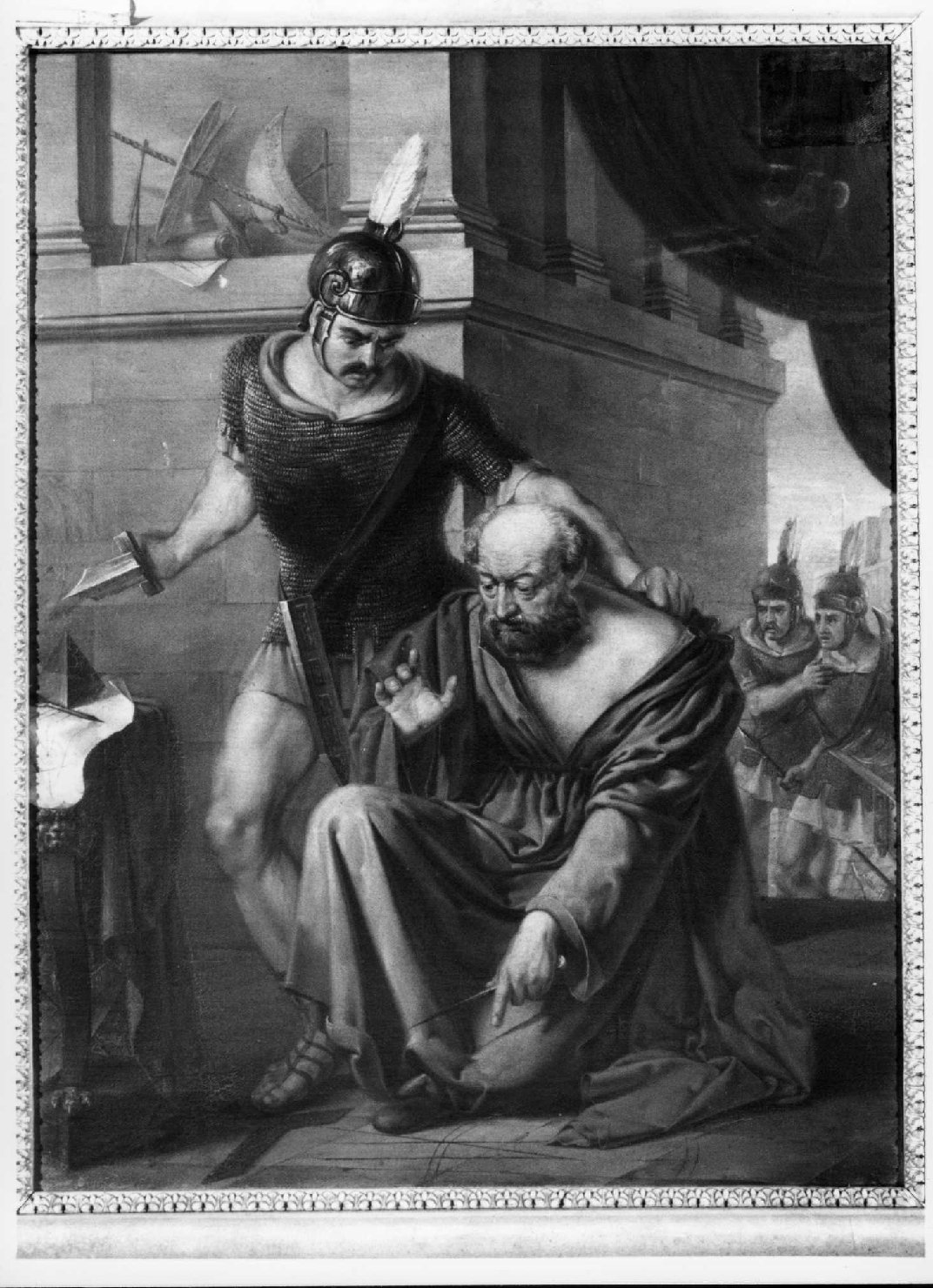 morte di Archimede (dipinto) di Panozzi Agostino (secondo quarto sec. XIX)