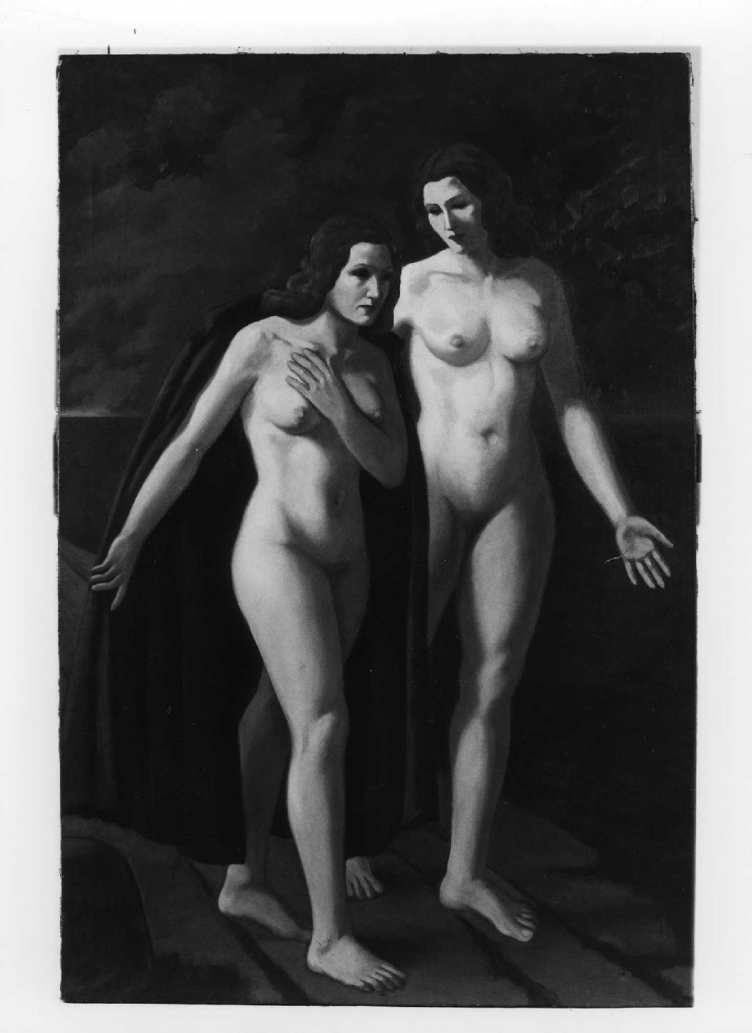 Incipit via, figure femminili nude (dipinto) di Piccoli Domenico Stanislao (sec. XX)