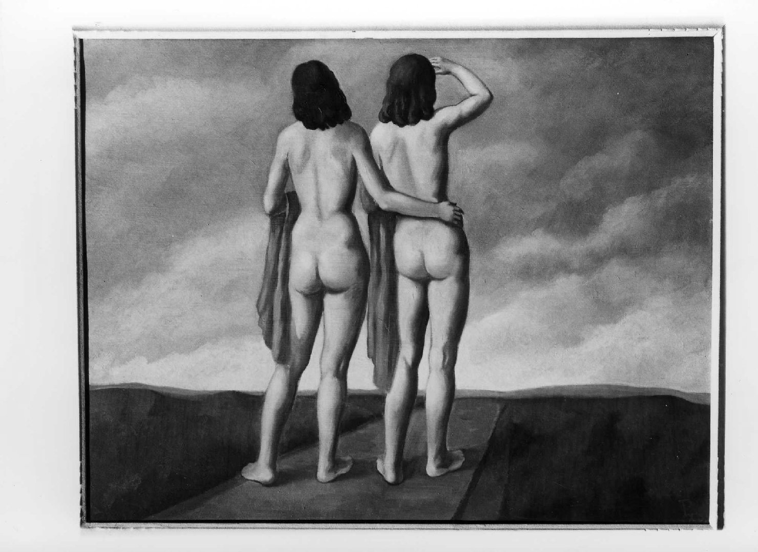 Verso la meta, figure femminili nude (dipinto) di Piccoli Domenico Stanislao (sec. XX)