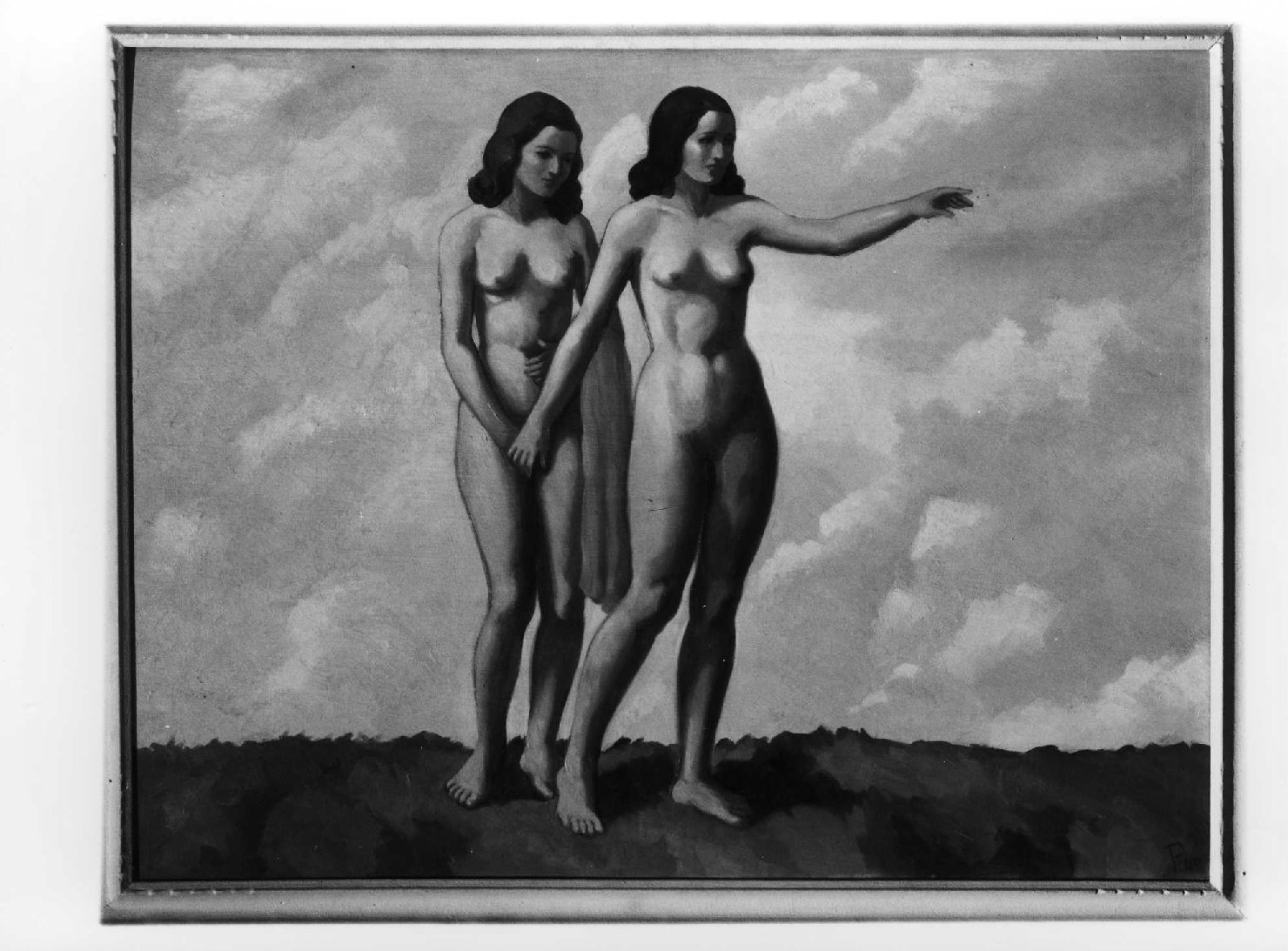 Aurora, figure femminili nude (dipinto) di Piccoli Domenico Stanislao (sec. XX)