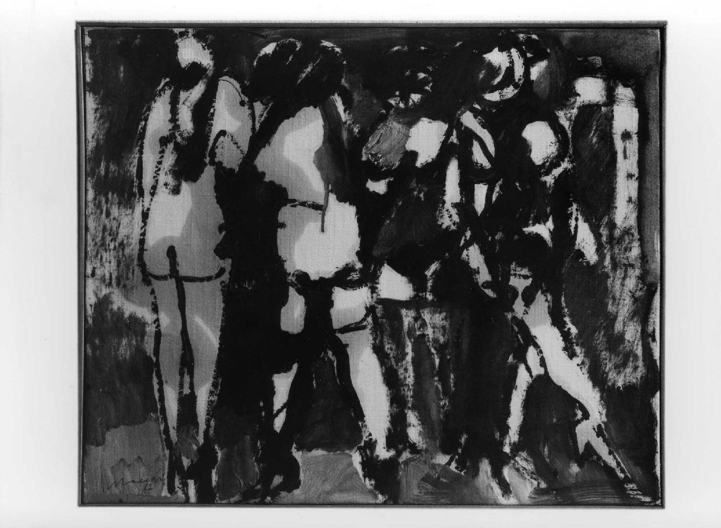 Figure femminili in nero (dipinto) di Maccari Mino (sec. XX)