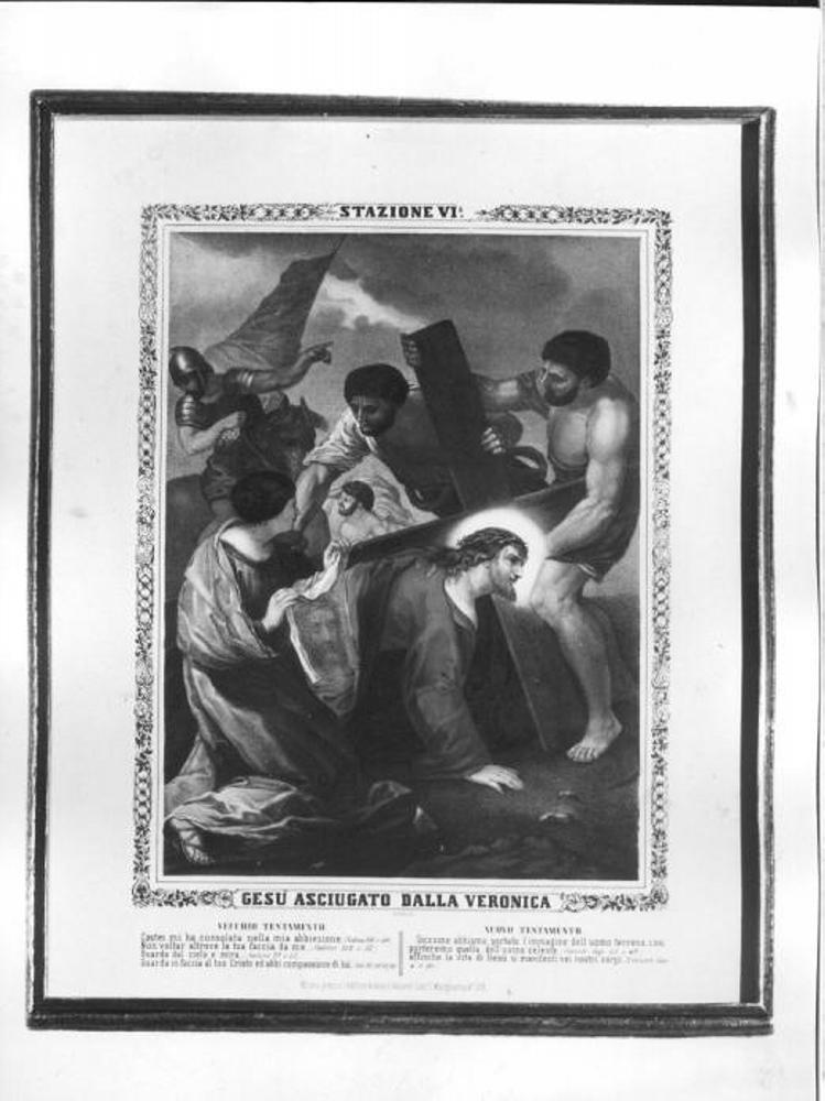 stazione VI: Gesù asciugato dalla Veronica (stampa, elemento d'insieme) - ambito veneto (sec. XIX)