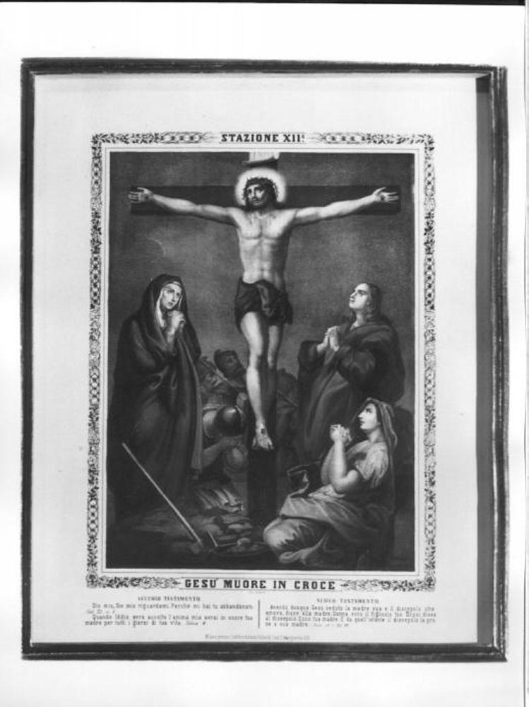 stazione XII: Gesù innalzato e morto in croce (stampa, elemento d'insieme) - ambito veneto (sec. XIX)
