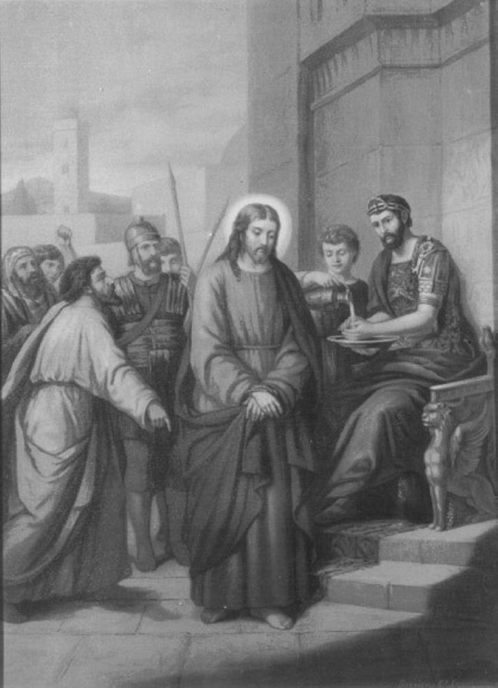 stazione I: Gesù condannato a morte (stampa) - ambito veneto (secc. XIX/ XX)