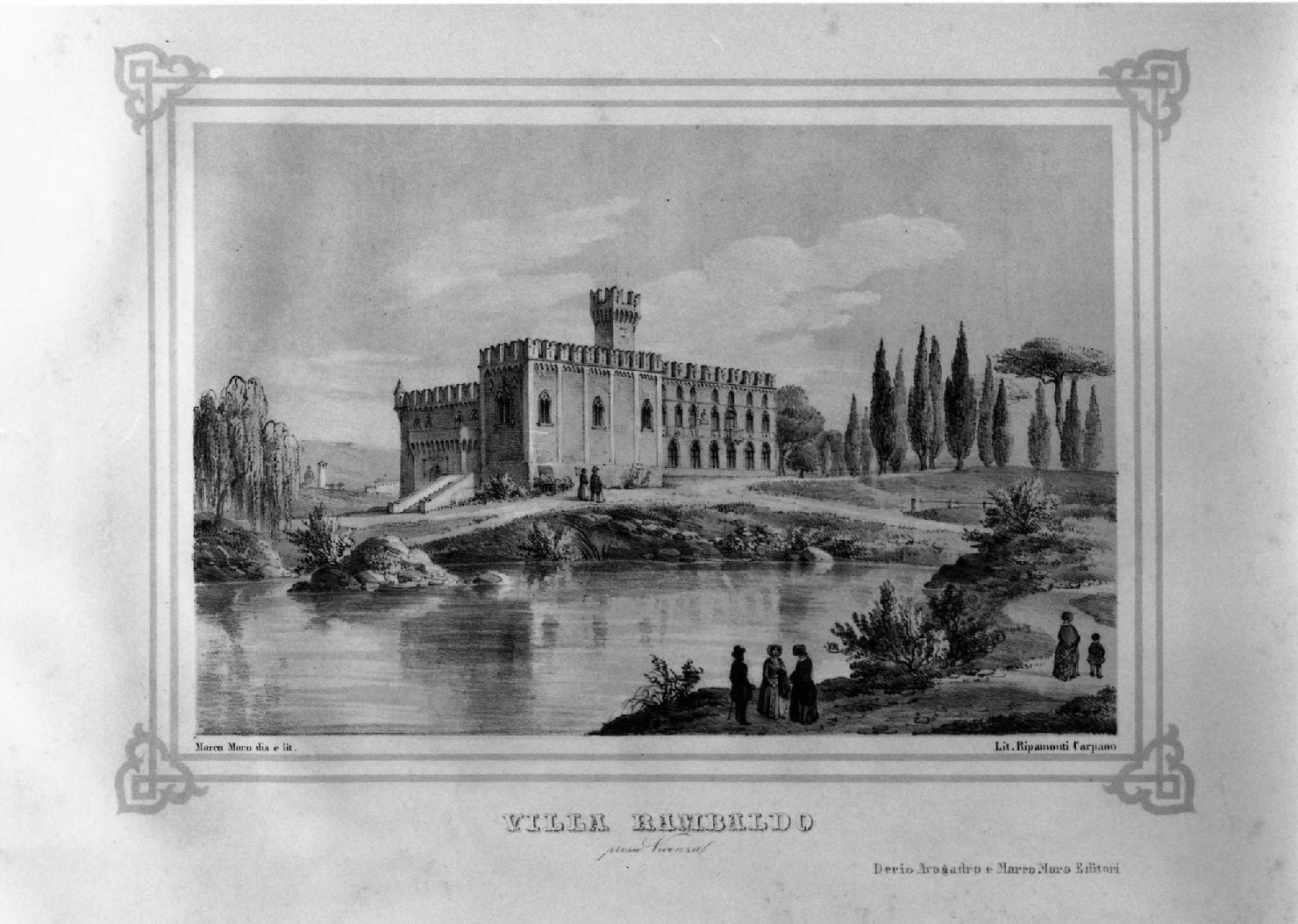Villa Rambaldo presso Vicenza, veduta di Vicenza (stampa, serie) di Moro Marco, Ripamonti Carpano Pietro (sec. XIX)
