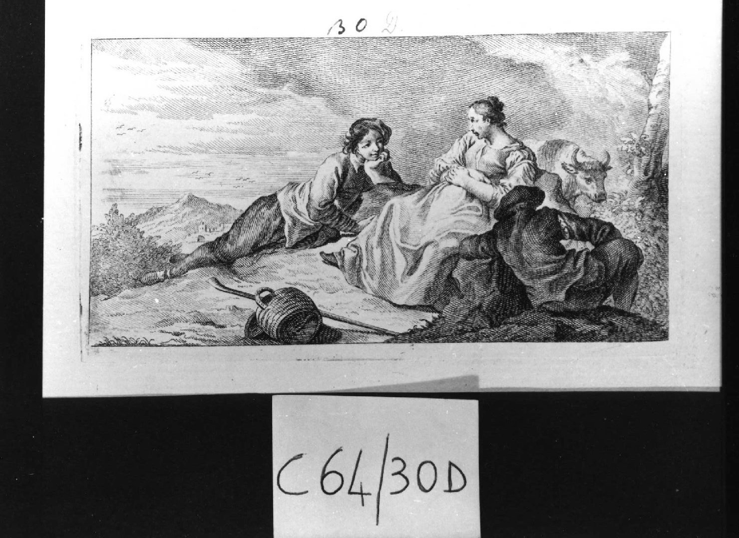 scena campestre con figure (stampa, serie) di Piazzetta Giovanni Battista (sec. XVIII)