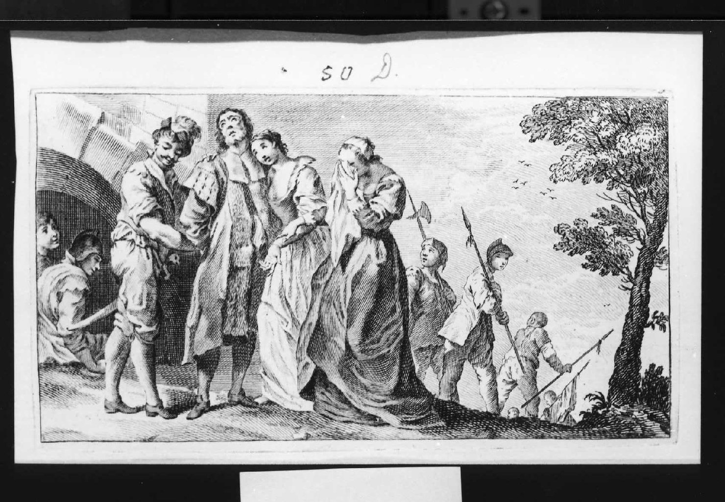 episodio storico (stampa smarginata, serie) di Piazzetta Giovanni Battista (sec. XVIII)