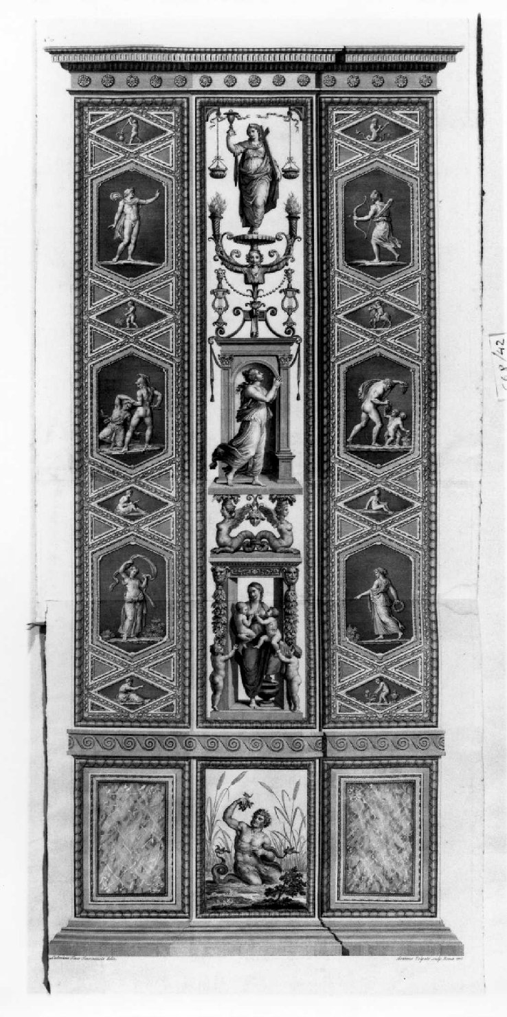 Pilastro XI, motivi decorativi architettonici (stampa, stampa composita) di Teseo Ludovico, Volpato Giovanni (sec. XVIII)