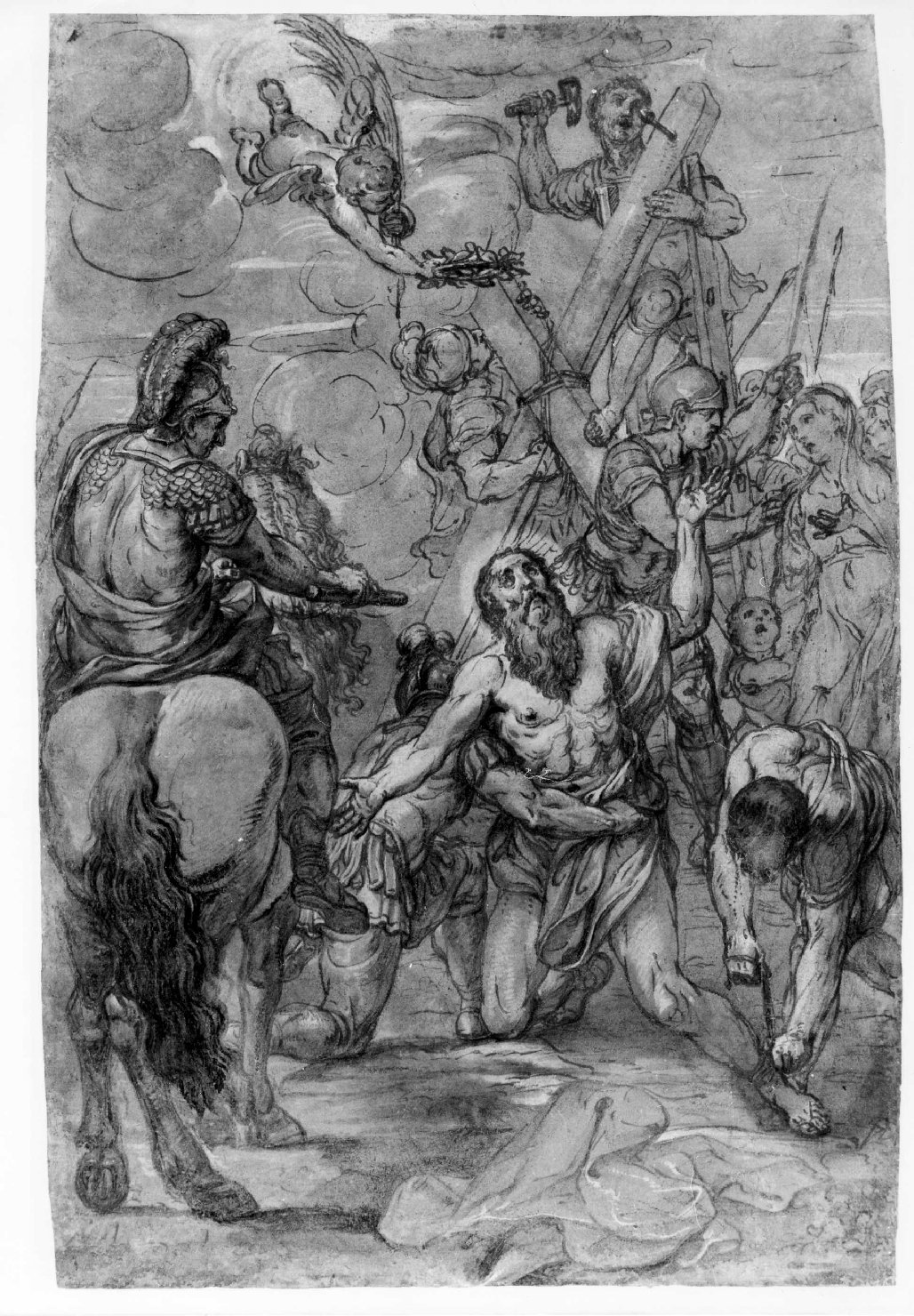 Sant'Andrea condotto al martirio (disegno) di Brida Matteo (sec. XVIII)