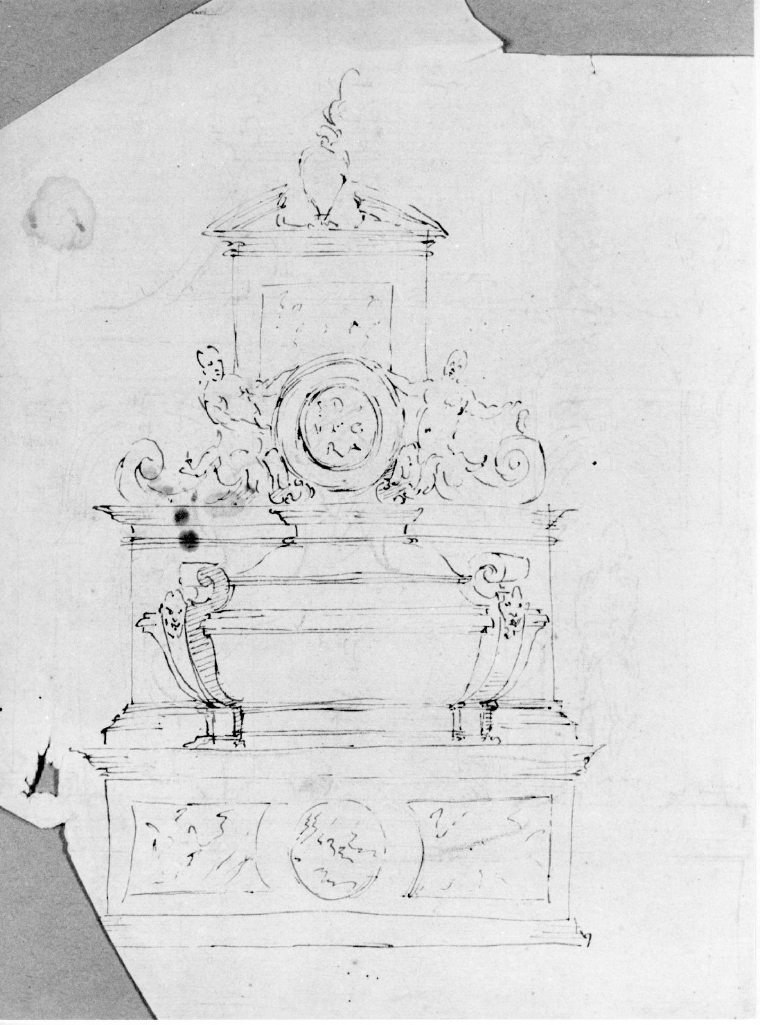 monumento funerario (disegno) di Farinati Paolo (seconda metà sec. XVI)