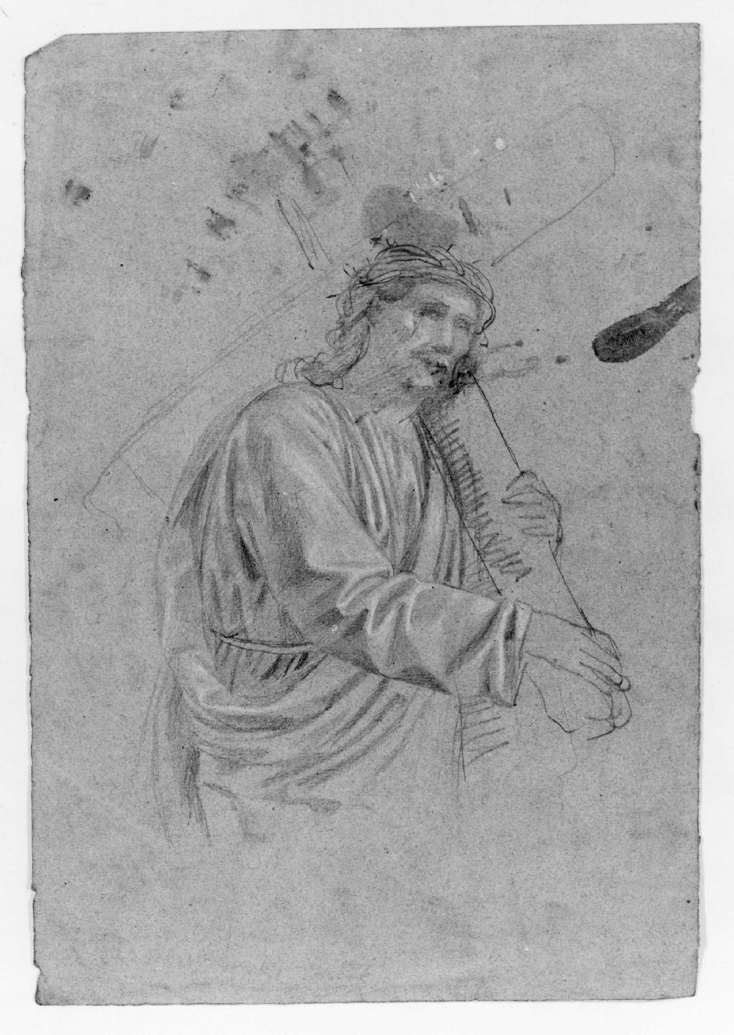 Cristo portacroce (disegno) di Recchia Angelo (attribuito) (metà sec. XIX)