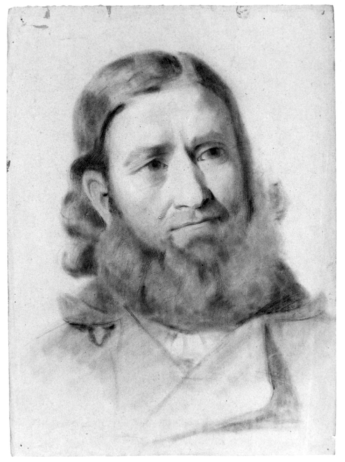 testa d'uomo con barba (disegno) di Recchia Angelo (metà sec. XIX)