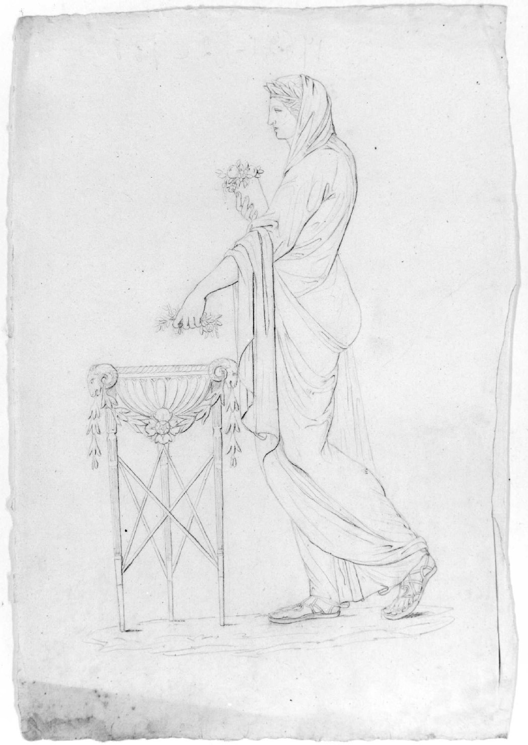 sacerdotessa (disegno) di Recchia Angelo (metà sec. XIX)
