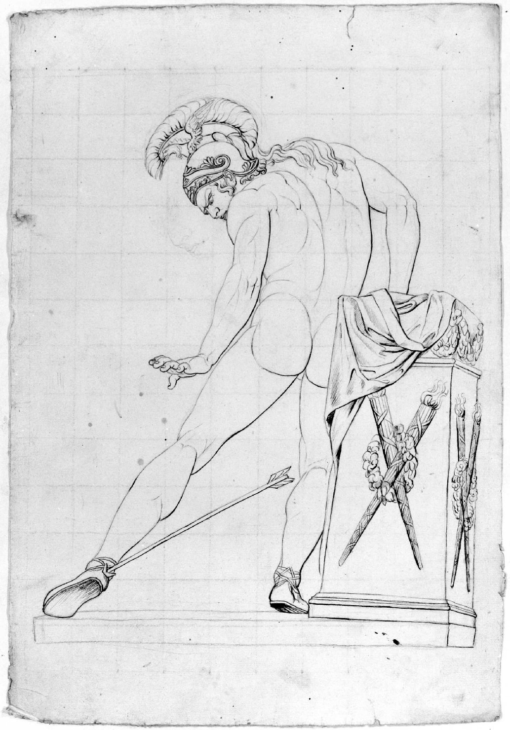 Achille ferito (disegno) di Recchia Angelo (metà sec. XIX)