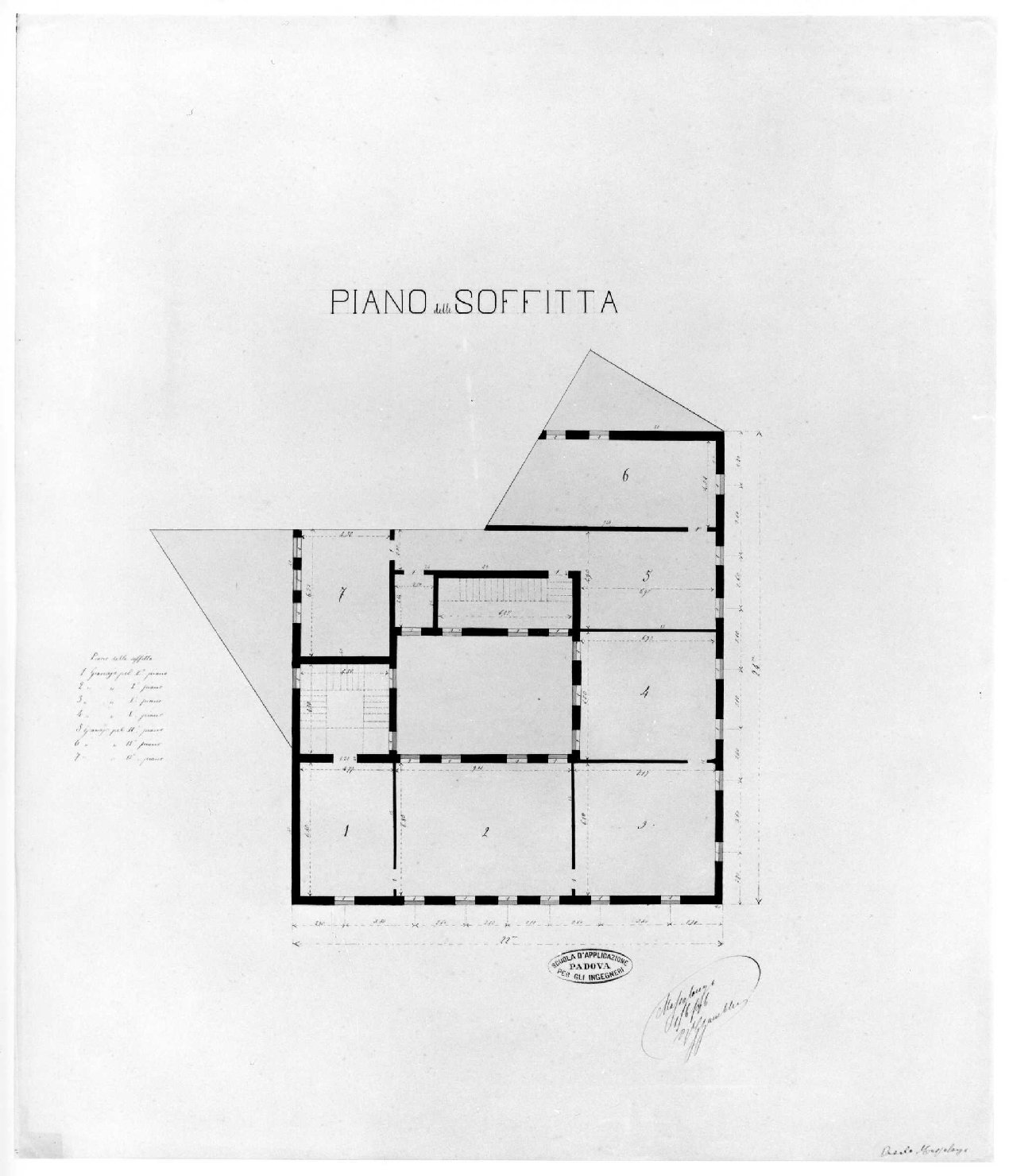 pianta di edificio (disegno, serie) di Massalongo Pietro Orseolo (sec. XIX)