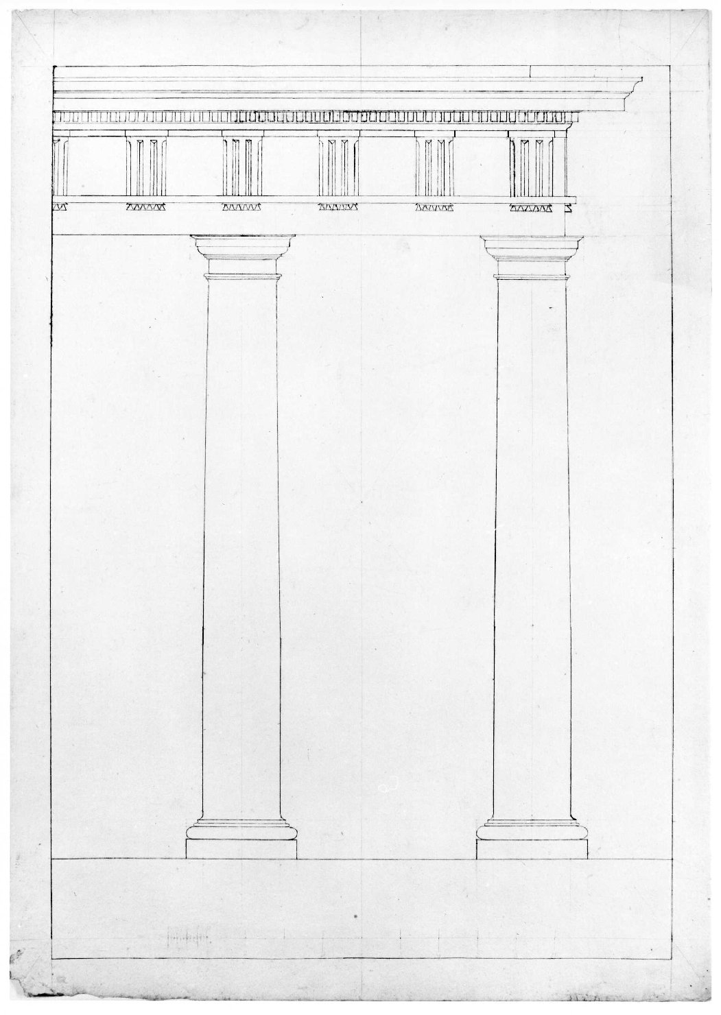 elementi architettonici (disegno) - ambito Italia settentrionale (seconda metà sec. XIX)