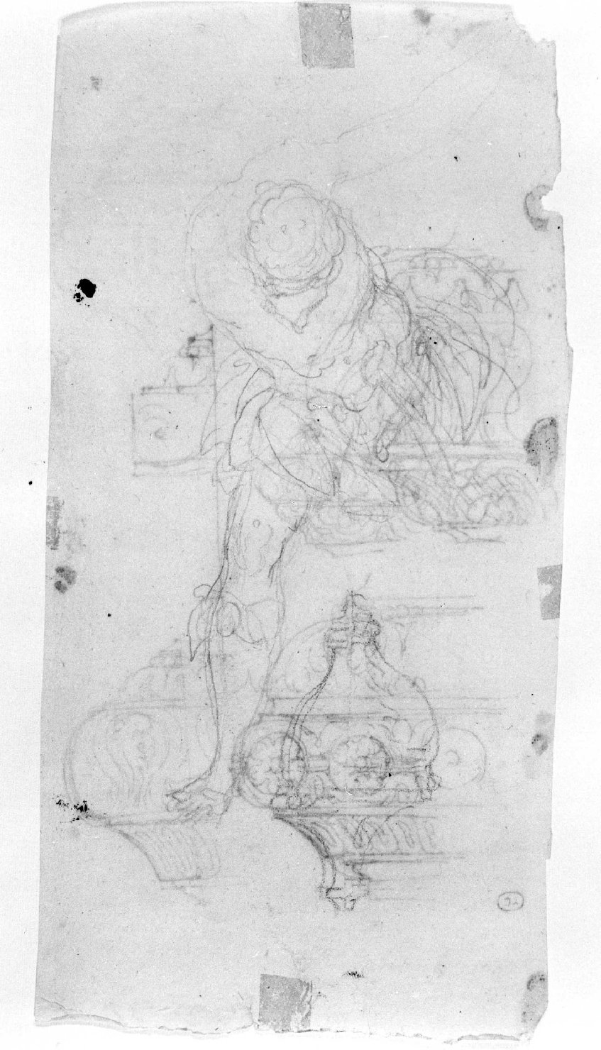 figura maschile (disegno, serie) di Farinati Paolo (seconda metà sec. XVI)