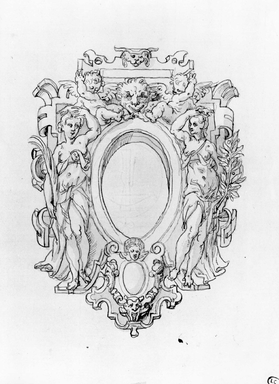 cartiglio (disegno) di Farinati Paolo (bottega) (seconda metà sec. XVI)