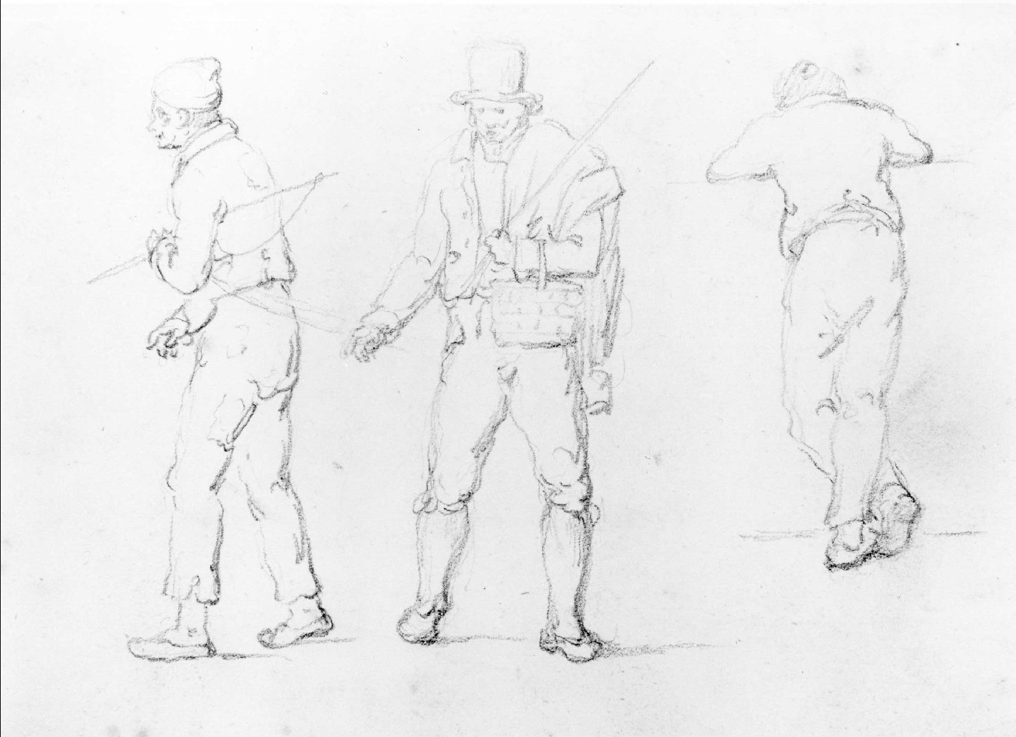 figure maschili (disegno) di Recchia Angelo (seconda metà sec. XIX)