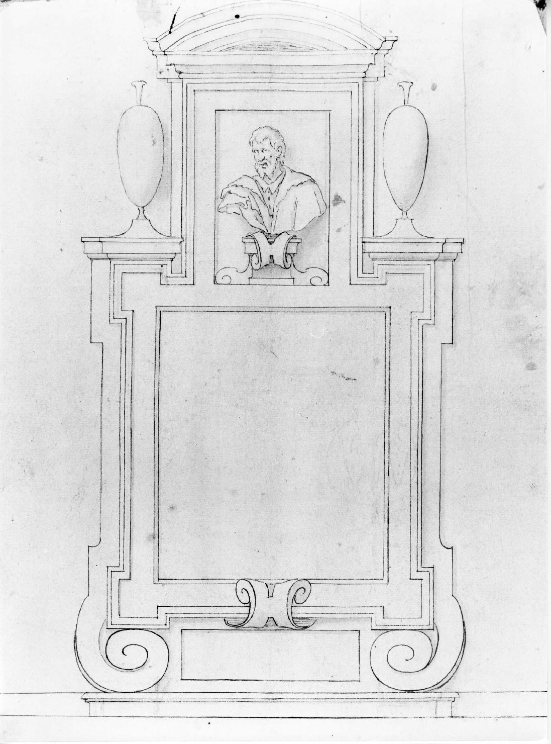 monumento funerario (disegno) di Farinati Paolo (bottega) (seconda metà sec. XVI)