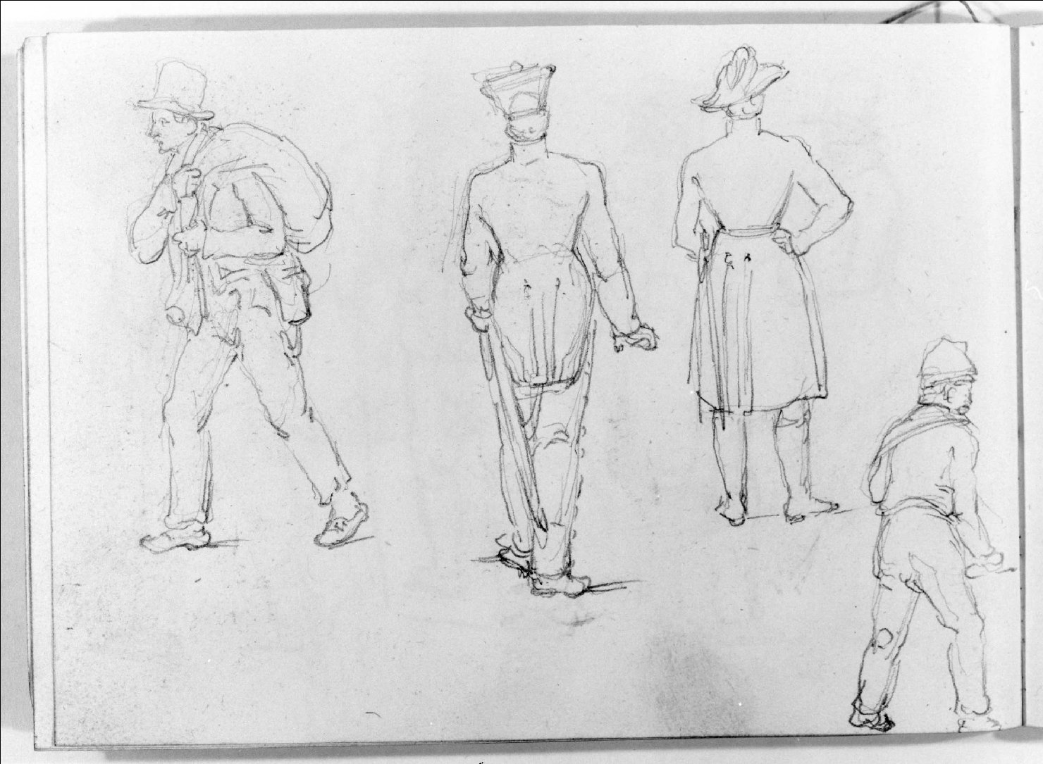 figure maschili (disegno, serie) di Canella Carlo (seconda metà sec. XIX)